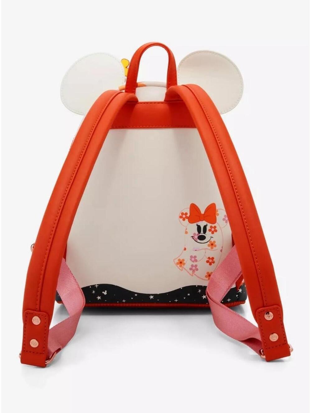 Loungefly Disney Minnie Floral Pumpkin GITD LU Mini Backpack - Picture 5 of 7